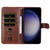 Samsung Galaxy S24+ Fashion Calf Texture Zipper Leather Phone Case - Brown