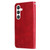 Samsung Galaxy S24+ Fashion Calf Texture Zipper Leather Phone Case - Red