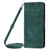 Samsung Galaxy S24+ Skin Feel Stripe Pattern Leather Phone Case with Long Lanyard - Green