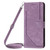 Samsung Galaxy S24+ Skin Feel Stripe Pattern Leather Phone Case with Long Lanyard - Purple