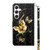 Samsung Galaxy S24 5G 3D Painted Leather Phone Case - Golden Swallow Butterfly
