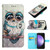 Samsung Galaxy S24 5G 3D Painting Horizontal Flip Leather Phone Case - Grey Owl