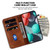 Samsung Galaxy S24 5G 7-shaped Embossed Leather Phone Case - Brown