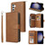 Samsung Galaxy S24 5G 9-Card Slots Zipper Wallet Bag Leather Phone Case - Brown