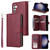 Samsung Galaxy S24 5G 9-Card Slots Zipper Wallet Bag Leather Phone Case - Wine Red
