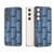 Samsung Galaxy S24 5G ABEEL Genuine Leather Mahjong Texture Series Phone Case - Blue