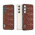 Samsung Galaxy S24 5G ABEEL Genuine Leather Sky Series Phone Case with Holder - Brown
