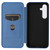 Samsung Galaxy S24 5G Carbon Fiber Texture Flip Leather Phone Case - Blue