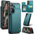 Samsung Galaxy S24 5G CaseMe C22 PC+TPU Business Style RFID Anti-theft Leather Phone Case - Blue Green