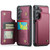 Samsung Galaxy S24 5G CaseMe C22 PC+TPU Business Style RFID Anti-theft Leather Phone Case - Wine Red