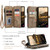 Samsung Galaxy S24 5G CaseMe C30 Card Slots Zipper Wallet Leather Phone Case - Brown
