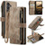 Samsung Galaxy S24 5G CaseMe C30 Card Slots Zipper Wallet Leather Phone Case - Brown