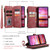 Samsung Galaxy S24 5G CaseMe C30 Card Slots Zipper Wallet Leather Phone Case - Red