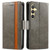 Samsung Galaxy S24 5G CaseNeo Splicing Dual Magnetic Buckle Leather Phone Case - Gray