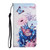 Samsung Galaxy S24 5G Colored Drawing Pattern Leather Phone Case - Purple Butterfly