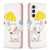 Samsung Galaxy S24 5G Colored Drawing Pattern Leather Phone Case - Umbrella Elephant