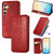 Samsung Galaxy S24 5G Cubic Grid Pressed Magnetic Leather Phone Case - Red