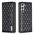 Samsung Galaxy S24 5G Diamond Lattice Magnetic Leather Flip Phone Case - Black Samsung Galaxy S24 5G Diamond Lattice Magnetic Leather Flip Phone Case - Black