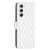 Samsung Galaxy S24 5G Diamond Lattice Wallet Flip Leather Phone Case - White