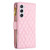 Samsung Galaxy S24 5G Diamond Lattice Zipper Wallet Leather Flip Phone Case - Pink Samsung Galaxy S24 5G Diamond Lattice Zipper Wallet Leather Flip Phone Case - Pink