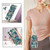 Samsung Galaxy S24 5G Electroplating IMD Splicing Dual-side Marble TPU Phone Case with Lanyard - Blue Green