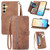 Samsung Galaxy S24 5G Embossed Flower Zipper Leather Phone Case - Brown