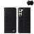 Samsung Galaxy S24 5G Fierre Shann Crocodile Texture Magnetic Genuine Leather Phone Case - Black