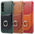 Samsung Galaxy S24 5G Fierre Shann Oil Wax Texture Genuine Leather Back Phone Case - Red