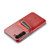 Samsung Galaxy S24 5G Fierre Shann Oil Wax Texture Leather Phone Case with Card Slots - Red