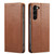 Samsung Galaxy S24 5G Fierre Shann PU Genuine Leather Texture Phone Case - Brown