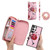 Samsung Galaxy S24 5G Flower Multi-functional Crossbody Zipper Wallet Leather Phone Case - Pink