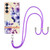 Samsung Galaxy S24 5G Flowers and Plants Series IMD TPU Phone Case with Lanyard - Purple Begonia