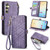 Samsung Galaxy S24 5G Geometric Zipper Wallet Side Buckle Leather Phone Case - Purple