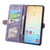 Samsung Galaxy S24 5G Geometric Zipper Wallet Side Buckle Leather Phone Case - Purple