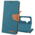 Samsung Galaxy S24 5G GOOSPERY CANVAS DIARY Fabric Texture Flip Leather Phone Case - Green