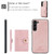 Samsung Galaxy S24 5G JEEHOOD J01 Retro Magnetic Detachable Wallet Phone Case - Pink