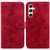 Samsung Galaxy S24 5G Lily Embossed Leather Phone Case - Red