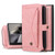 Samsung Galaxy S24 5G Multi-functional Zipper Wallet Leather Phone Case - Pink