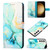 Samsung Galaxy S24 5G PT003 Marble Pattern Flip Leather Phone Case - Green