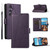 Samsung Galaxy S24 5G PU Genuine Leather Texture Embossed Line Phone Case - Purple Samsung Galaxy S24 5G PU Genuine Leather Texture Embossed Line Phone Case - Purple