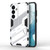 Samsung Galaxy S24 5G Punk Armor 2 in 1 PC + TPU Shockproof Phone Case with Invisible Holder - White