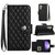 Samsung Galaxy S24 5G Rhombic Texture Flip Leather Phone Case with Lanyard - Black