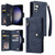 Samsung Galaxy S24 5G Rivet Buckle 9 Cards 3-Fold Wallet Leather Phone Case - Blue Samsung Galaxy S24 5G Rivet Buckle 9 Cards 3-Fold Wallet Leather Phone Case - Blue