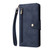 Samsung Galaxy S24 5G Rivet Buckle 9 Cards 3-Fold Wallet Leather Phone Case - Blue Samsung Galaxy S24 5G Rivet Buckle 9 Cards 3-Fold Wallet Leather Phone Case - Blue