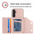 Samsung Galaxy S24 5G Skin Feel PU + TPU + PC Card Slots Phone Case - Rose Gold