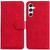 Samsung Galaxy S24 5G Skin Feel Pure Color Flip Leather Phone Case - Red