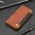 Samsung Galaxy S24 5G Skin Feel Splicing Leather Phone Case - Brown