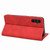 Samsung Galaxy S24 5G Skin Feel Splicing Leather Phone Case - Red