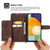 Samsung Galaxy S24 5G Skin-feel Flowers Embossed Wallet Leather Phone Case - Brown