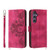 Samsung Galaxy S24 5G Skin-feel Flowers Embossed Wallet Leather Phone Case - Wine Red